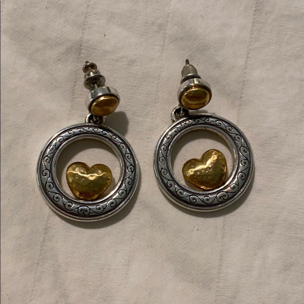 Brighton gold and silver heart earrings